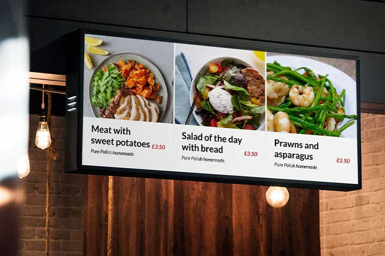 hjpno digital signage mostra il tuo menu ristoranti bar locali
