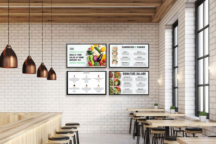 hjpno digital signage per ristoranti mostra le recensioni dei tuoi clienti